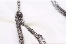 Load image into Gallery viewer, Long Black Leaf Layered Abaya Necklace
