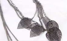 Load image into Gallery viewer, Long Black Leaf Layered Abaya Necklace
