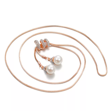 Load image into Gallery viewer, Long Rose Gold Swirl Adjustable Pendant Abaya Necklace

