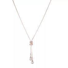 Load image into Gallery viewer, Long Rose Gold Swirl Adjustable Pendant Abaya Necklace
