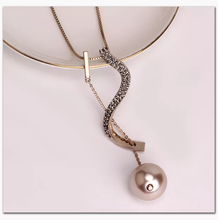 Load image into Gallery viewer, Long Pendant Gem Twirl Abaya Necklace
