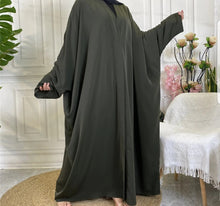 Load image into Gallery viewer, Husna Farasha Khaki Open Abaya
