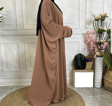 Load image into Gallery viewer, Husna Farasha Caramel Open Abaya

