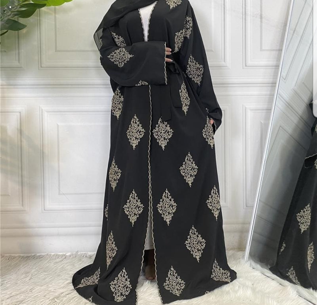 Daania Black Open Abaya