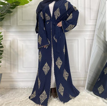 Load image into Gallery viewer, Daania Midnight Blue Open Abaya
