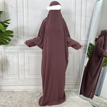 Load image into Gallery viewer, One piece Khimar/Jilbab Mauve Closed Abaya
