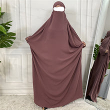 Load image into Gallery viewer, One piece Khimar/Jilbab Mauve Closed Abaya
