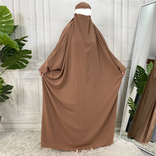 Load image into Gallery viewer, One piece Khimar/Jilbab Caramel Closed Abaya
