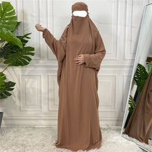 Load image into Gallery viewer, One piece Khimar/Jilbab Caramel Closed Abaya
