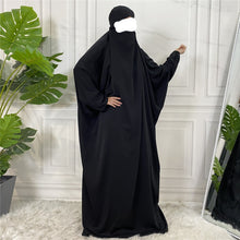 Load image into Gallery viewer, One piece Khimar/Jilbab Black Closed Abaya
