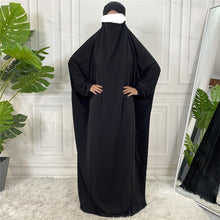 Load image into Gallery viewer, One piece Khimar/Jilbab Black Closed Abaya
