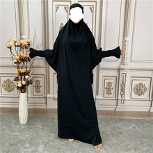 Load image into Gallery viewer, Two piece Khimar/Jilbab Black Closed Abaya
