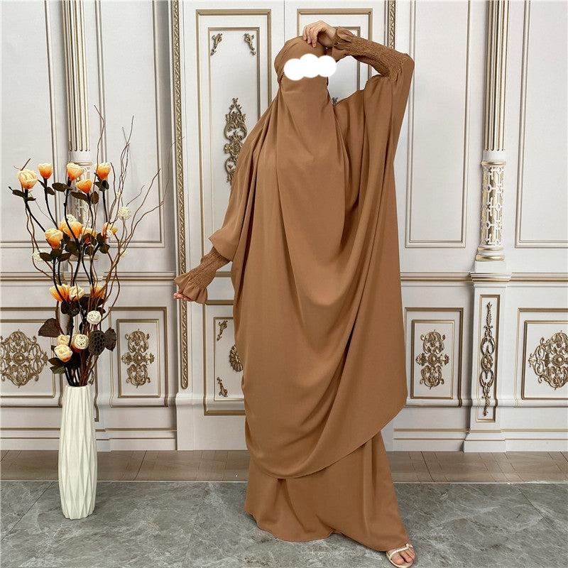 Two piece Khimar/Jilbab Caramel Closed Abaya