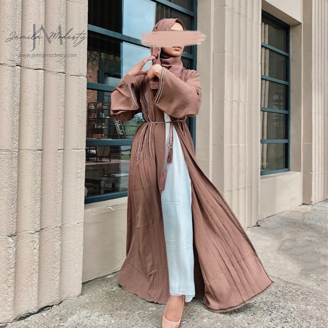 Raya Mocha 4 Piece Abaya Set
