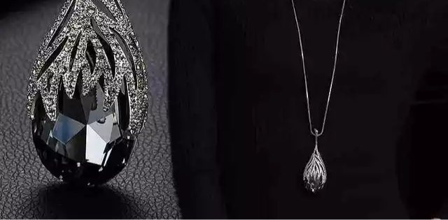 Long Onyx Black  Drop Abaya Necklace