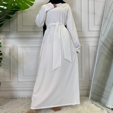 Load image into Gallery viewer, Full Sleeve Abaya Slip Dress White
