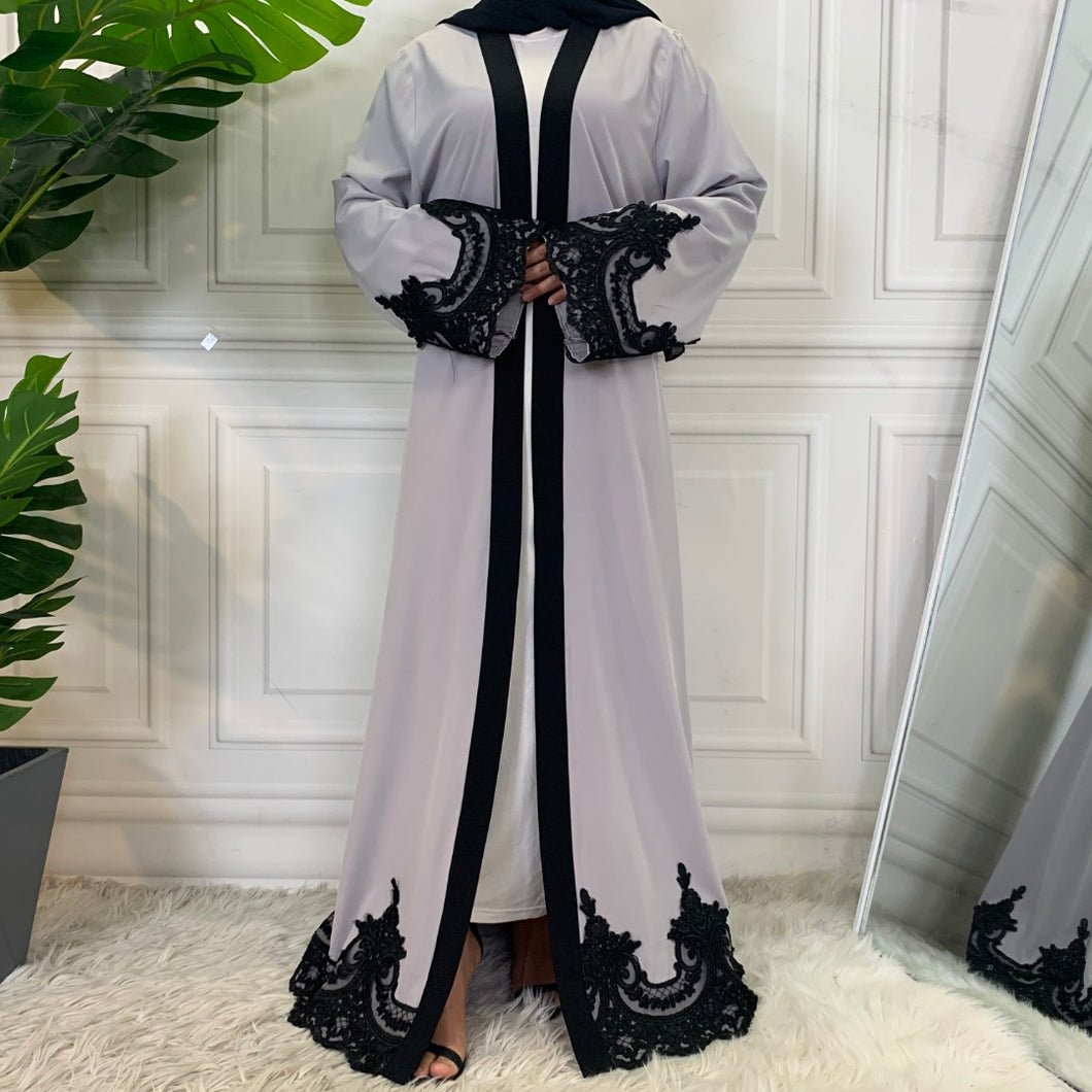 Aneeka Grey Open Abaya
