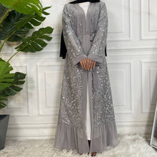 Load image into Gallery viewer, Kinza Silver Open Abaya
