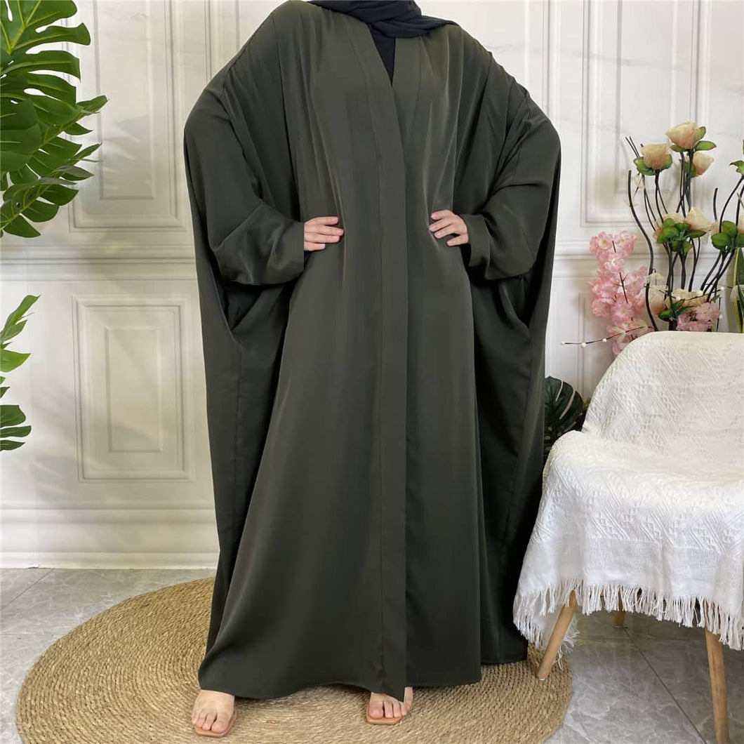 Husna Farasha Khaki Open Abaya