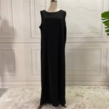 Black sleeveless abaya slip dress made from nidha fabric