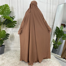 Load image into Gallery viewer, One piece Khimar/Jilbab Caramel Closed Abaya
