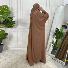Load image into Gallery viewer, One piece Khimar/Jilbab Caramel Closed Abaya
