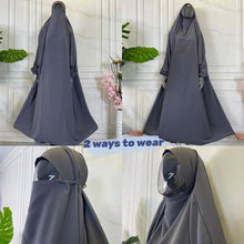 Load image into Gallery viewer, One piece Khimar/Jilbab Black Closed Abaya
