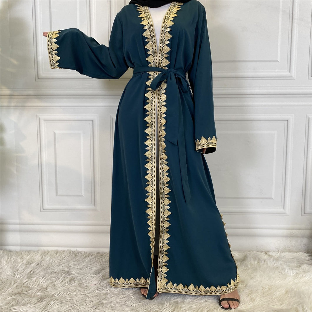 Aiza Teal Open Abaya