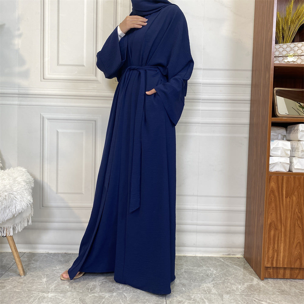 Maha Navy Blue 3 Piece Abaya Set