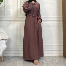 Load image into Gallery viewer, Dina Mauve Elasticated Sleeve Closed Abaya
