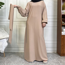 Load image into Gallery viewer, Dina Cream Elasticated Sleeve Closed Abaya
