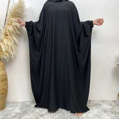 Fiza Farasha abaya in soft nidha fabric with loose fit and batwing sleeves