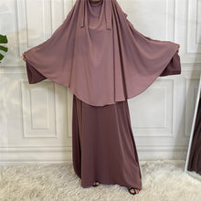 Load image into Gallery viewer, Mauve Purple 3 Layer Diamond Georgette Chiffon Khimar
