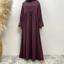 Load image into Gallery viewer, Rida Closed Deep Maroon Wine Drawstring Umbrella Abaya
