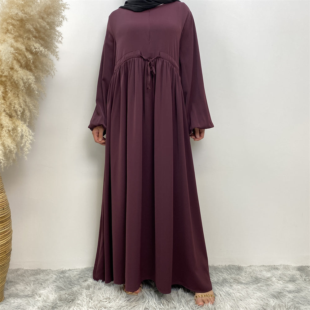 Rida Closed Deep Maroon Wine Drawstring Umbrella Abaya