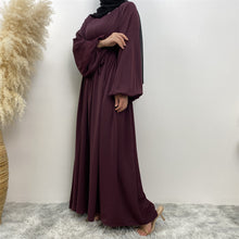 Load image into Gallery viewer, Rida Closed Deep Maroon Wine Drawstring Umbrella Abaya
