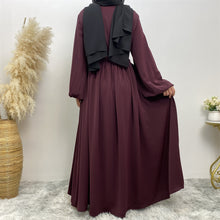 Load image into Gallery viewer, Rida Closed Deep Maroon Wine Drawstring Umbrella Abaya
