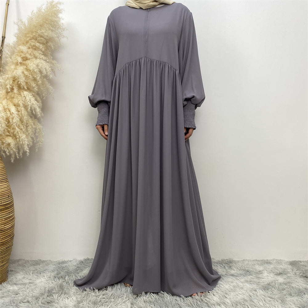 Hannah Grey Georgette Closed Umbrella Abaya