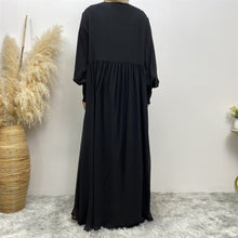 Load image into Gallery viewer, Hannah Black Georgette Closed Umbrella Abaya
