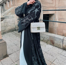 Load image into Gallery viewer, Mahek Black Open Abaya
