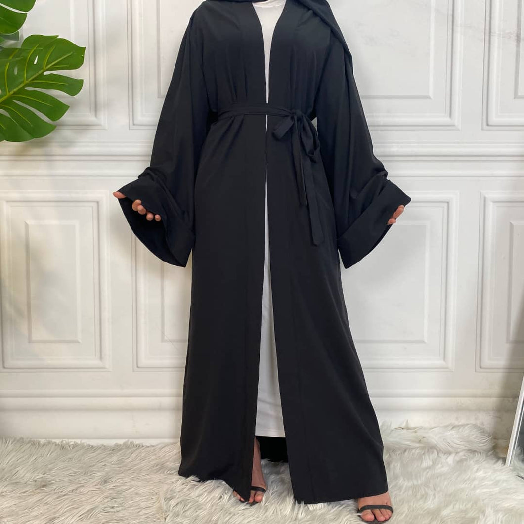 Dua Black Open Abaya