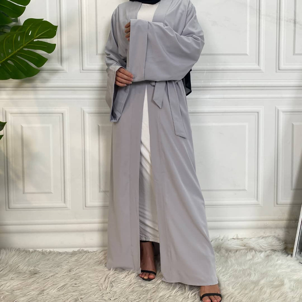 Dua Grey Open Abaya