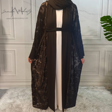 Load image into Gallery viewer, Mahek Black Open Abaya
