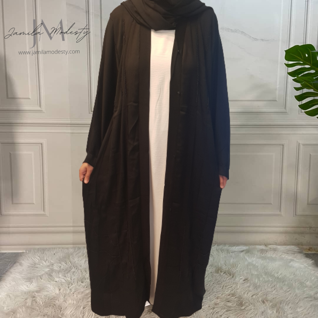 Open on sale button abaya