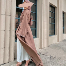 Load image into Gallery viewer, Raya Mocha 4 Piece Abaya Set
