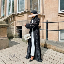Load image into Gallery viewer, Mahek Black Open Abaya
