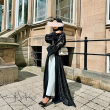 Load image into Gallery viewer, Mahek Black Open Abaya
