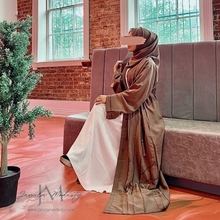 Load image into Gallery viewer, Minaar Mocha Open Button Abaya
